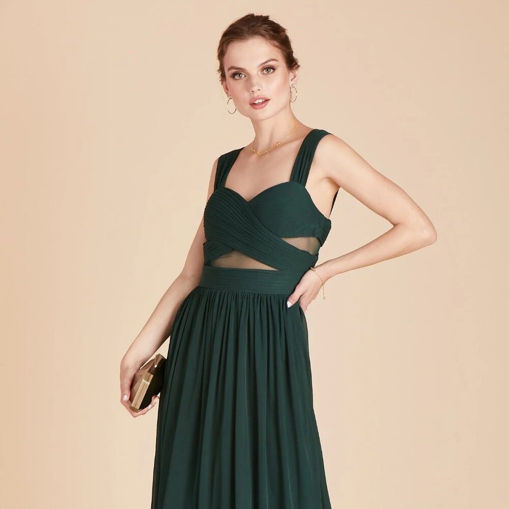 Birdy Grey Sweetheart Mesh Cutout Dress in Emerald Green